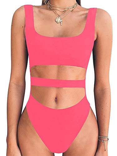 Image of BEAGIMEG Women's Tank Top Cut Out Sleeveless Bodice Bodysuit | Party Clubwear