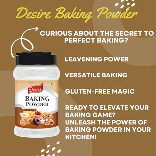 Image of Desire Baking Powder, 900g - Gluten-Free, Aluminum-Free, Double-Acting Leavening Agent for Fluffy Cakes, Cookies & Breads - Ideal for All Baking Needs