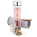 Navaris Botella para té con Filtro - Botella de Vidrio de 500 ML con Filtro infusor y Tapa de Acero Inoxidable - Incluye Funda de Fieltro - Sol Indio