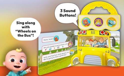 CoComelon Wheels on the Bus: 3-Button Sound Board Book for Babies and Toddlers, Ages 1-4