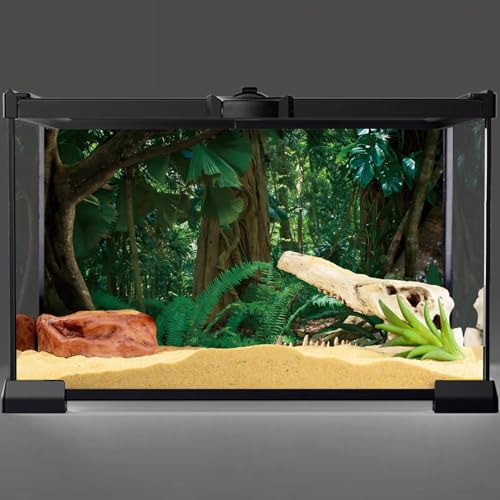 MIRRORANG 120x46cm Tropical Jungle Terrarium Background Green Huge Tree Reptile Habitat Background Rainforest Aquarium Background - Image 2