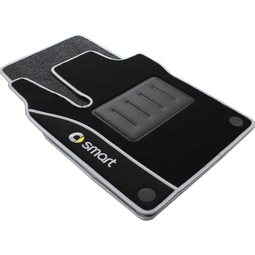 Tapis de sol pour Smart auto imperméable et antidérapant couleur argent
