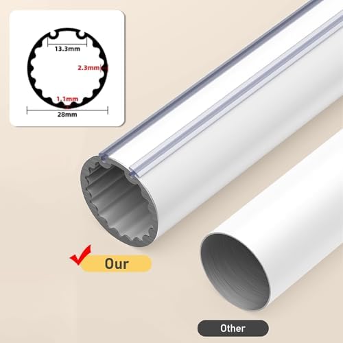 Heavy Duty Double Curtain Rod with Decorative Round Finials, 1.1mm Thick Aluminum Alloy, 30kg Load Capacity, Silent Gliding, Wall-Mounted for Bedroom, Living Room, Office (Black, 240CM)