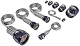 JEGS 50537 Braided Hose Sleeving Kit with Clamps [Black Hose Clamp Covers]