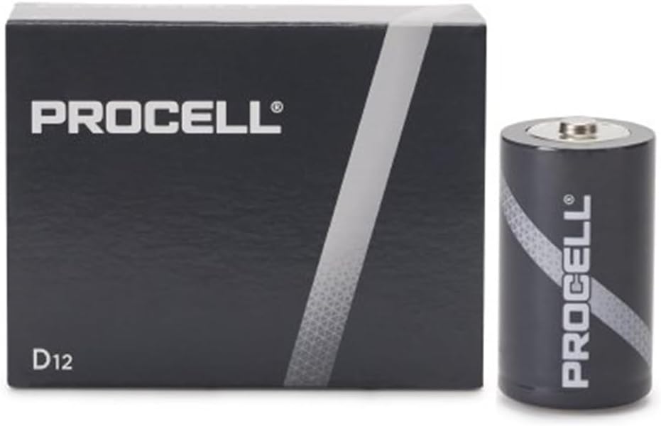 DURACELL PC1300 Alkaline Battery, D, 1.5V (Pack of 12)