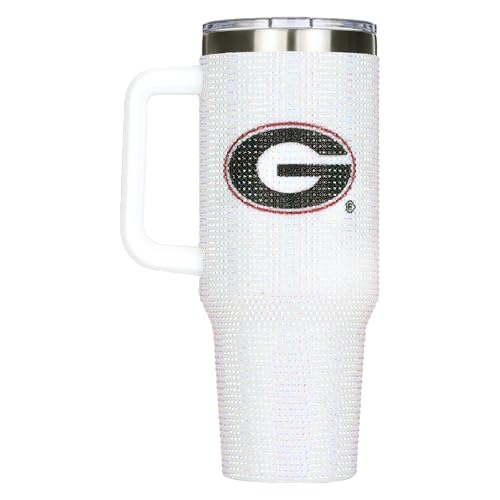 Image of The Memory Company Officially Licensed 40oz White Bling Game Day Tumbler, University of Georgia