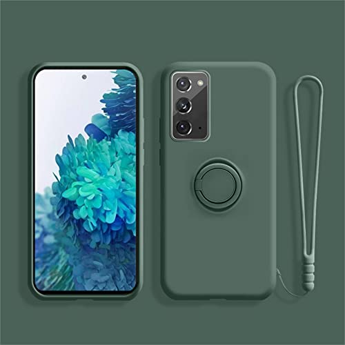 Alihtte Coque pour Samsung Galaxy S20 Ultra,Coque magnétique avec Anneau Rotatif à 360 ° Mince Coque Antichoc Silicone avec Plaque métallique, Aimant Support de Voiture Housse Bumper Vert Cover