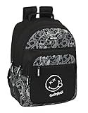 Tiradores en los cursores de la cremallera para facilitar su apertura. Costuras reforzadas. Asa de mano en la parte superior. Doble bolsillo frontal con organizador interior. Bolsillo lateral portabotellas