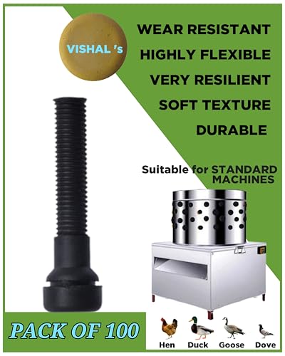 Image of VISHAL's Broiler Chicken Cleaning Poultry Defeathering Machine Rubber Finger BLACK Pack Of 100