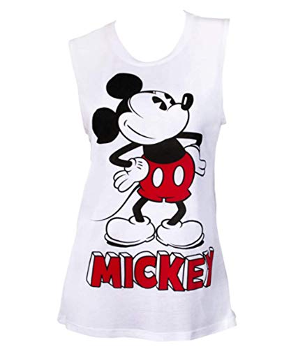 Disney Junior Fashion Tank Top Mickey Mouse Name White Large