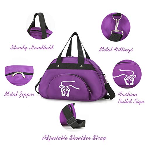 WEISIPU Nylon Dance Duffle Bag - Girls Garment Shoe Dance Sports Bags Ballet Slippers4