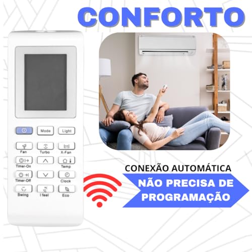 Controle Remoto Compatível com ELECTROLUX Ar Condicionado Ecoturbo Split Invert Hi-Wall