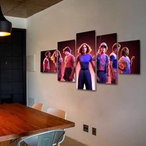 Quadros Decorativo Stranger Things 5 pe&ccedil;as