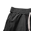 Generisch Mens Summer Shorts Lightweight Linen Beach Shorts Lightweight Comfortable Casual Relaxed Fit Solid Color Shorts, Black/White, XXX-Large #3