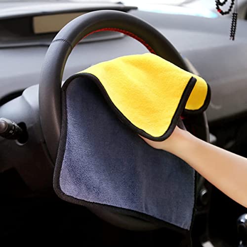 Image of Auto Hub Heavy Microfiber Cloth 500 GSM (Size 60cm x 40cm) /Pack of 3,for Car Cleaning and Detailing, Double Sided, Extra Thick Plush Microfiber Cloth Lint-Free, Color:- Mix, multi color