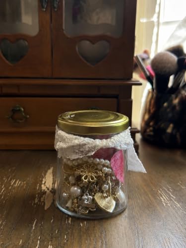 Image of Mystery Jewelry Jar Bundle - Handmade Cute Floral Surprise Jar | 15+ Fashion Jewelry Pieces (Necklace, Earrings, Rings, Bracelets, Bag Charm & Phone Charm) | Gift for Women & Girls