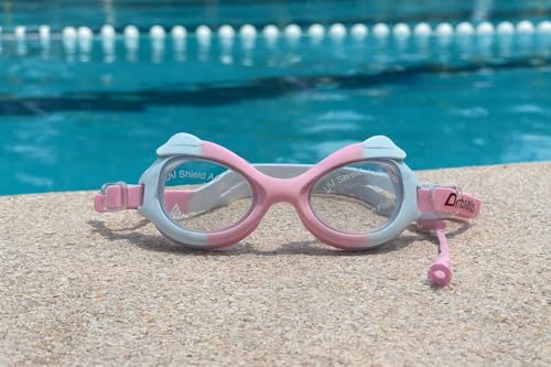 Image of VRT Kids Swimming Goggles Diving Goggles Anti Fog Silicone Waterproof Swimming Goggles (Grey Pink)