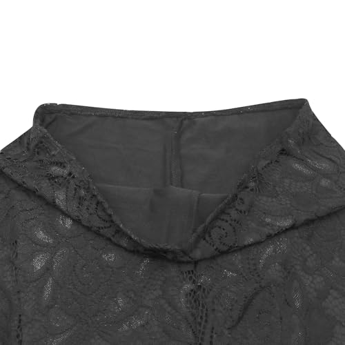 BOLLEY JOSS Women's Sexy See Through Floral Lace Pants Hollow Out Straight Leg Flare Pants4