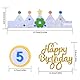 HexinYigjly Geburtstagskrone, Geburtstag Kinderkrone Mädchen Auswechselbaren Zahlen von 0-9,Sticker Geburtstag Stoffkrone Geschenke für Mädchen Jungs Kinder Geburtstagsdeko (Gelb grau)