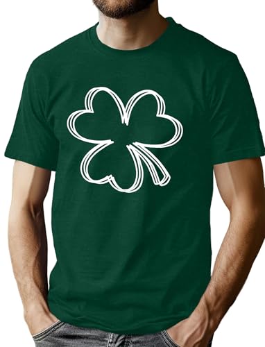 VVNTY St Patricks Day T Shirts Men Irish Shamrock Shirt Mens Novelty St Patricks Day Crewneck Top (Green2 XL)