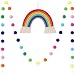 Mkono 2 Pack Cotton Tassel Garland Colored Tassels Banner Decorative Wall Hangings for Boho Home Decor, Birthday Mother Day Party, Baby Shower, Nursey Room