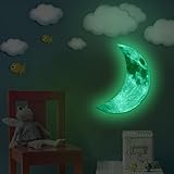 Wall Stickers,GOODCULLER 3D Luminous Large Moon Fluorescent Wall Sticker Removable Glow In The Dark Sticker Background Decorated Decal Home Decor