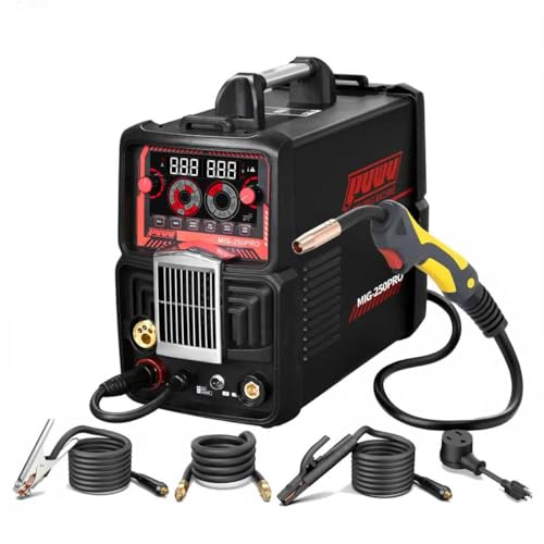 PUWU 250Amp Aluminum MIG Welder, 8 IN 1 MIG/Single Pulse MIG/Flux Core/Lift TIG/Stick/MAG/Mannual...