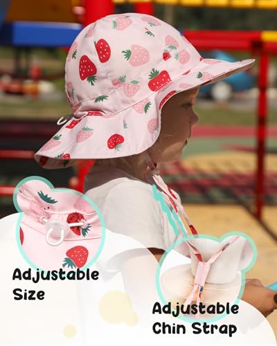 Image of FURTALK Baby Sun Hat Toddler Beach Hats with UPF 50+ Sun Protection Wide Brim Girls Bucket Hat