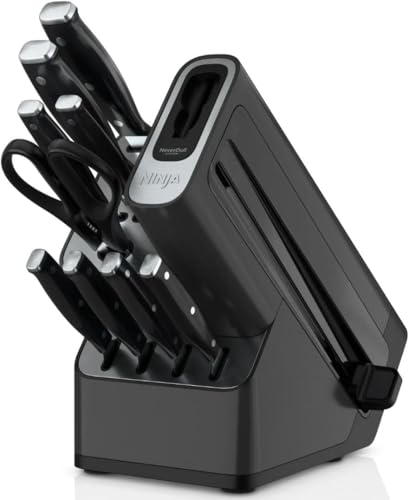 Ninja Knife Set NeverDull Essential 10-Piece Knife System with Built-in Sharpener, High Carbon Steel, K12010BL