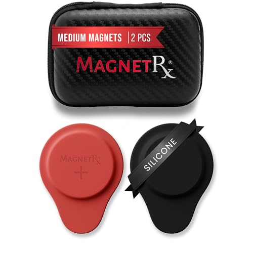 MagnetRX® Neodymium Biomagnetic Magnet Kit – Imanes para Biomagnetismo Médico – Dr Goiz Biomagnetic Therapy Magnets for Bio Magnet Pair – Biomagnetism Magnets with Silicone Covers (Medium | 2 Units)