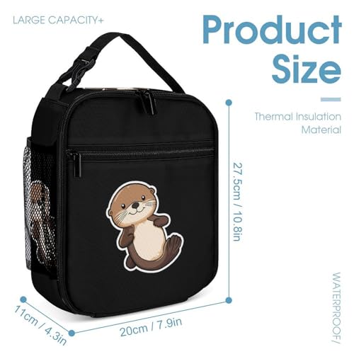 Sea Otter Sticker Cute Backpacks Set Lightweight Lunch Bag Aesthetic Pencil Cases for Travel Work4