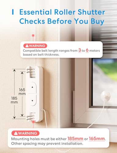 Meross Matter Rolladen Gurtwickler Elektrisch Unterputz (max. 45 kg, 6 m²), Smart Home Rolladenantrieb mit Zeitautomatik und Sprachsteuerung, kompatibel mit Apple HomeKit, Alexa, Google Home