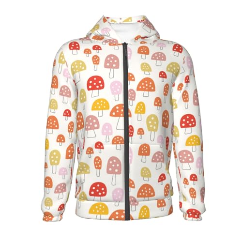 Cute Cartoon Mushrooms Kid Hoodies Boys Zip Up Sweatshirts Girls Pullover with Pocket2