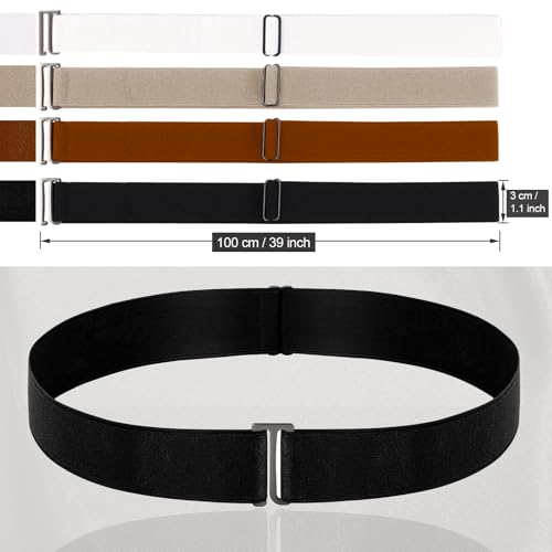 No Show Invisible Elastic Belt for Women Men, Elastic Web Strap Waist Stretch Belt with Flat Buckle3