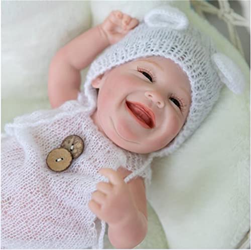 HOMONEY Neugeborene Puppe, 19 Zoll Reborn Ganzkörper Weiches Silikon Baby Süßes Glückliches Baby Wasserdichtes Badespielzeug Mädchen Körper – Bild 6