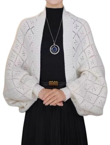 Fashion Hollow Out Shawl Coat Pashmina Women's Slouchy Wrap Cape Knitted Sleeve Cardigan Shawl Slouchy Knit Cover-Up
