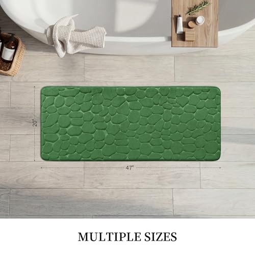 YIHOUSE Memory Foam Bath Mat Cobblestone Bathroom Rugs Super Water Absorbent Bath Mats for Bathroom Machine Washable Bath Rugs(20 x 47,Green) - image 6