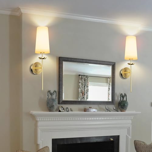 Image of Frideko Large Fabric Rechargeable Wall Sconces Set of Two with Remote, RGB 15 Color Dimmable Battery Operated Wall Light, Indoor Wireless Wall Lamp with 3 Timer, Modern Wall Lighting for Living Room