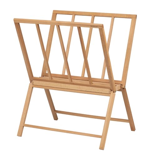 Image of MEEDEN Folding Large Print Rack: Beech Wooden Art Storage Rack for Canvas | Artist Storage and Display Rack for Canvas Artwork Prints Frame Panels, Art Drying Rack for Studio Office Home Gallery Shows