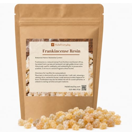HalalEveryDay Frankincense Resin Tears from Ethiopia Gum Olbinum Boswelia Serrata 16 oz / 1 lb Bag Resin for Home Fragrance Bakhoor and Incense Use