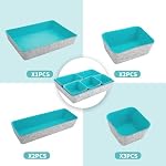 8pcs Drawer Organizers, Separators, Storage Box,Felt Storage Bins Inserts Tool Containers Toy Basket Shelf Cubes Foldable Drawer Dividers Desk Organisers- Blue&Grey - Image 4