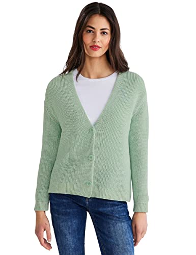 STREET ONE Damen A253577 Grobstrick Cardigan, Hyper Brisk Green Melange, 34