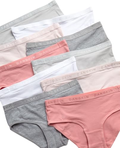 Danskin Girls Underwear Hipster Briefs - 10 Pack Comfort Stretch Breathable Cotton Underwear Hipster Panties for Girls (4-12)3