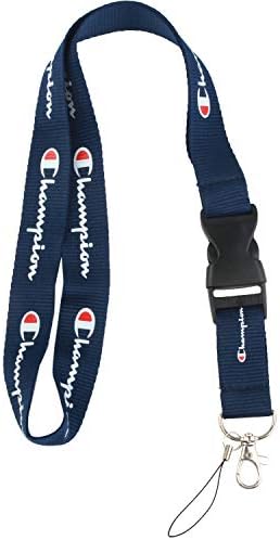 Champion Lanyard Keychain Holder for Phones ID Badge holer Bags Neck Lanyard (Dark Blue)