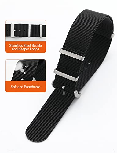 Image of TACTICAL FROG Nylon Watch Band 18mm 19 mm 20mm 22 mm 24 mm, Waterproof Military Watch Straps Replacement for Men Women, With Stainless Steel Buckle