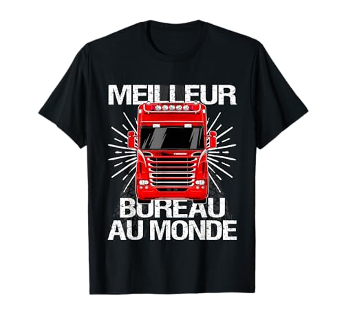 Routier camion cadeau chauffeur poids lourd humour rouge T-Shirt