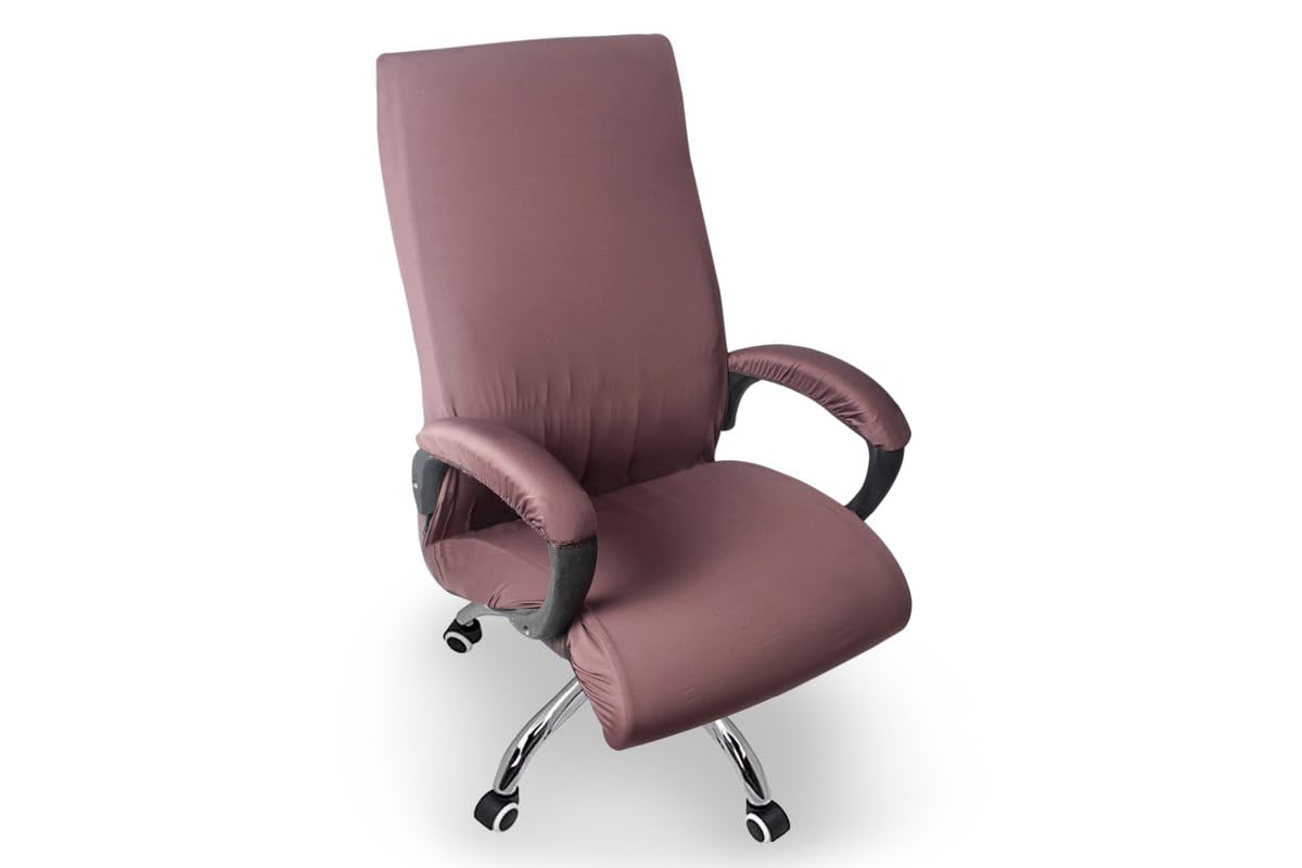 Stylista Elastic Boss Chair Cover Protector Seat Slipcovers with Handle Cover, Polyester, Coffeee, 1 Seater-picture-19