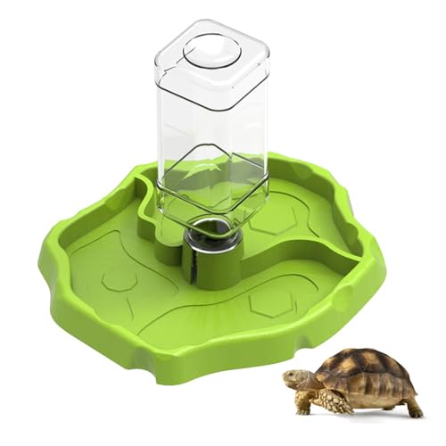 Fayemint 1 Piezas Bebedor de Reptiles, Alimentador Automático de Reptiles, Dispensador de Agua de Tortugas, Adecuado para Tortugas, Geckos, Serpientes, Ranas y Otras Mascotas Reptiles (Verde)