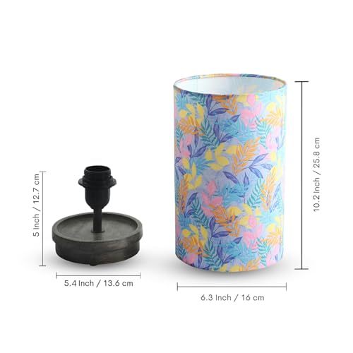 Image of ExclusiveLane 'Frond' Mango Wooden Table Lamp for Bedroom Living Room Home Decoration & Bedside Lamp Bed Lamps for Side Table Side Lamp for Bed Room (33.8 Cm, Without Bulb, Handcrafted)