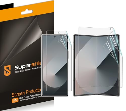 Supershieldz Samsung Galaxy Z Fold 6 Screen Protector (2 Main Screens + 2 Front Screens) [Pack of 2] High Definition Clear TPU Screen Protector for Samsung Galaxy Z Fold 6